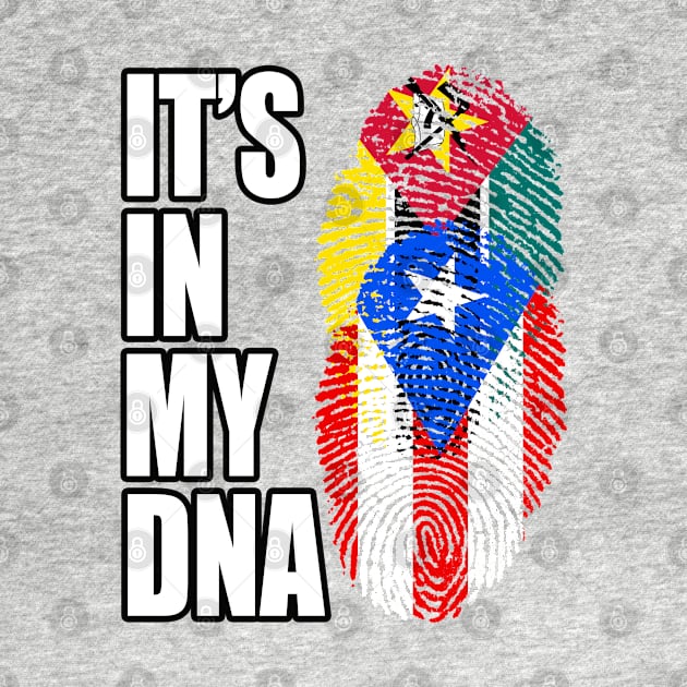 Puerto Rican And Mozambican Mix DNA Flag Heritage by Just Rep It!!